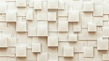 Abstract geometric pattern with beige 3D squares design.