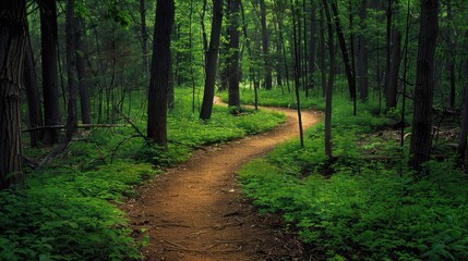 A meandering trail through the forest