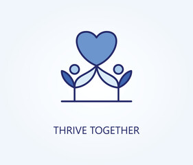  thrive together vector, icon or logo sign symbol illustration 