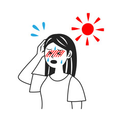 屋外で暑くて汗をかく女性。シンプルなベクターイラスト。
Sweating outdoors woman.  Simple vector illustration.