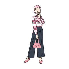 Hijab Girl in Sailor Style
