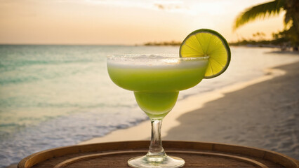 Lemon Cocktail on the Beach.