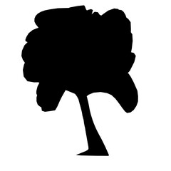 sketch of a tree silhouette icon with different types and shapes