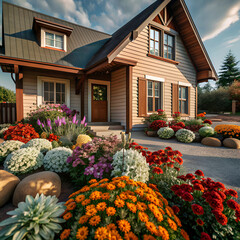 house with flowers