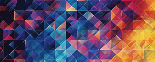 Intricate multicolored halftone triangles.