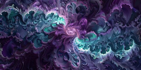 Obraz premium Colorful Aquatic Organism Art with Vivid Purples