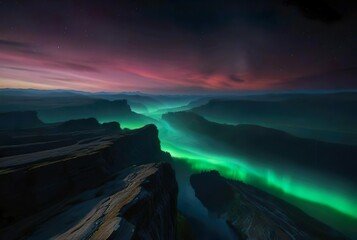 Fototapeta premium aurora borealis over the mountains