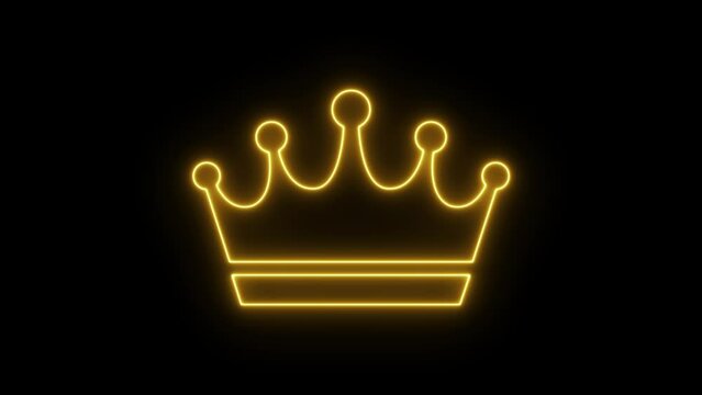 neon king queen crown animated king queen crown icon neon logo icon luxury 4k neon gold