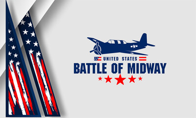 Battle of Midway vektor background , June 4-6, 1942 . a historic naval battle between the United States and Japan during World War II.