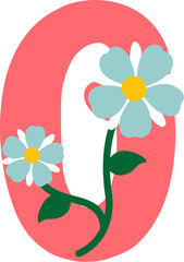 Flower Letter Alphabet Vector Element