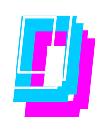 3D Futuristic Pixel Letter Alphabet Vector Element D