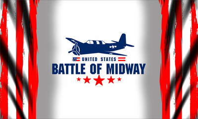 Battle of Midway vektor background , June 4-6, 1942 . a historic naval battle between the United States and Japan during World War II.