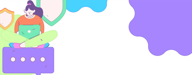 Business network security character flat vector concept operation hand drawn illustration
