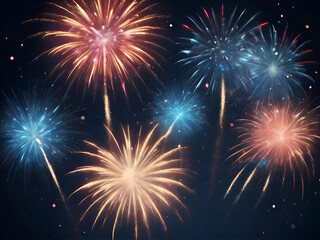 Fototapeta premium abstract blur Glitter With Sparkle Fireworks For American Party Abstract Defocused Glittering Independence Day Background