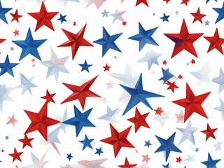 abstract blur red and blue stars on white background