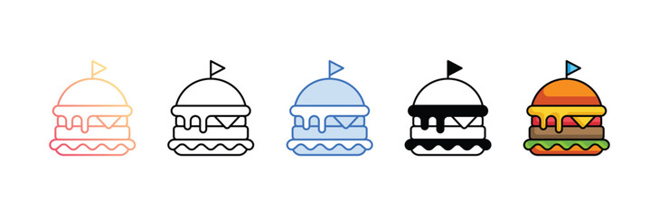 Burger icon design with white background stock illustration