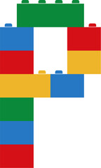 Block Toy Letter Alphabet Vector Element P