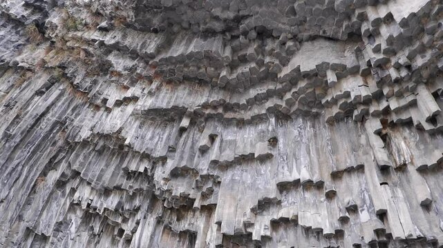 Tilt down the Symphony of Stones basalt column cliff in Garni Armenia