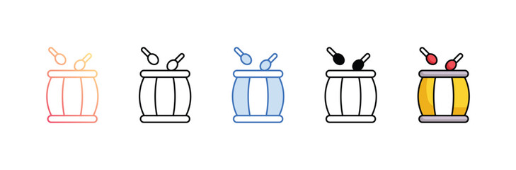 Drum icon design with white background stock illustration