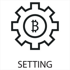 setting flat icon outline vector art