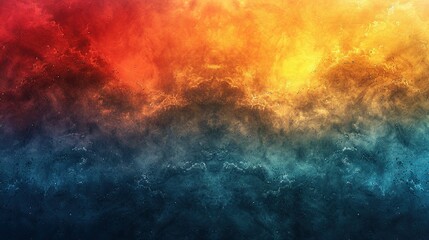 Naklejka premium Retro Noise Summer: Grainy Teal-Orange-Red-Blue Background