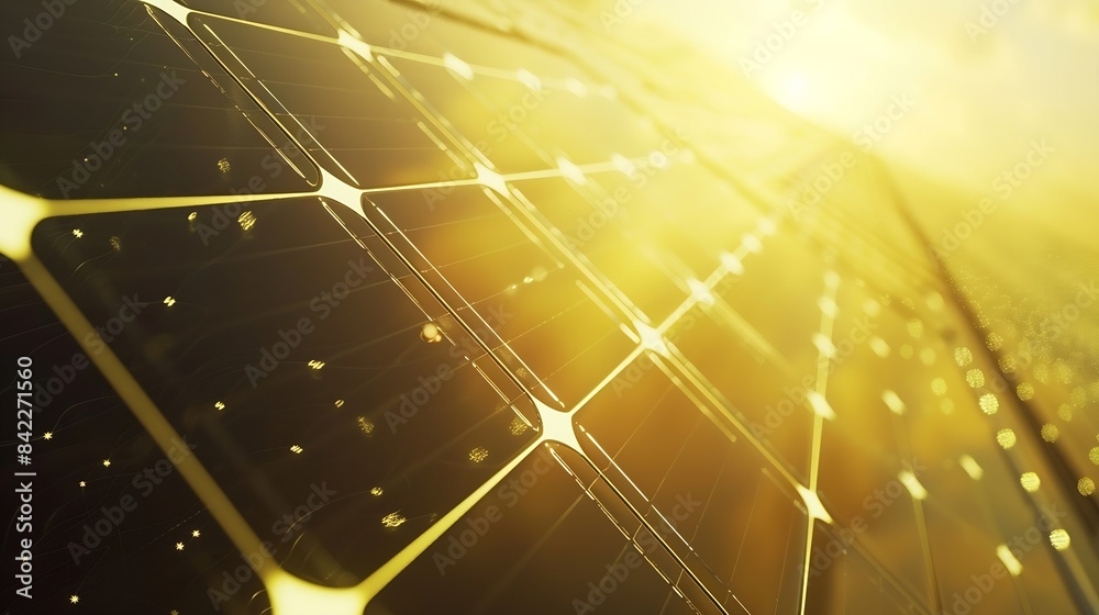 Aufkleber solar panels reflect sparkling light from the sun clean energy and environment 3d rendering : genera