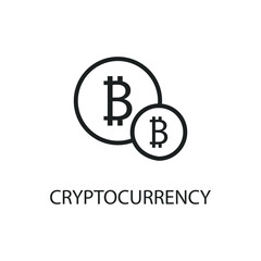 crypto coin flat icon outline vector art