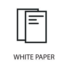 white paper flat icon outline vector art