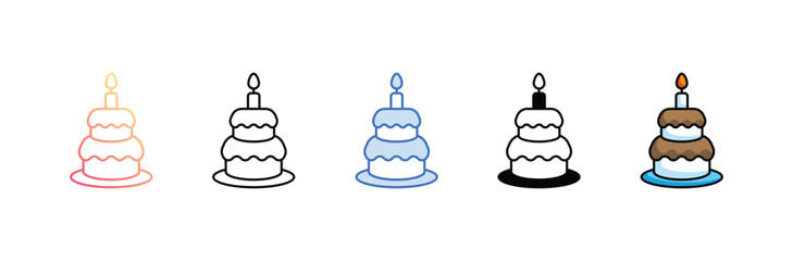 Cake icon design with white background stock illustration