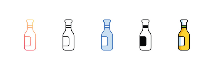 Beer Bottle icon design with white background stock illustration