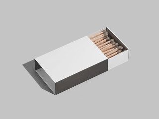 Isolated White Blank Matches Box packaging Mockup