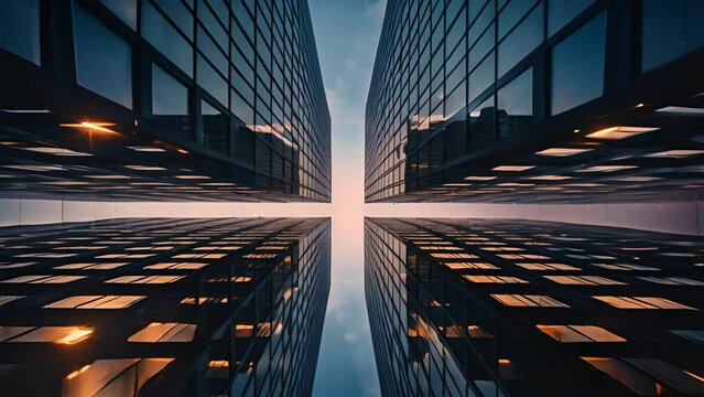 skyscraper with its windows misaligned, giving the building a distorted look.