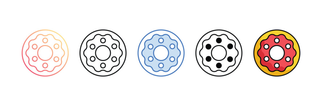 Donut icon design with white background stock illustration