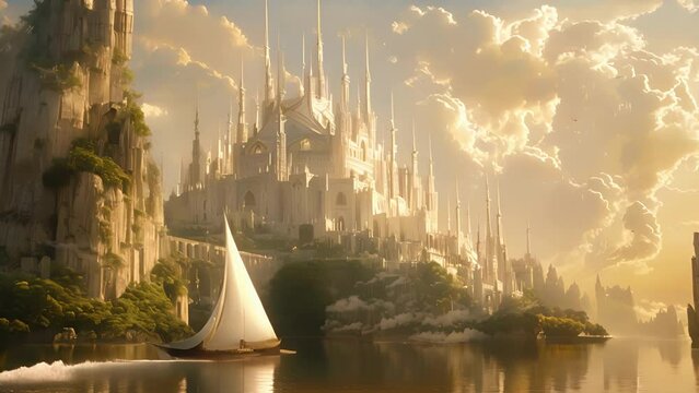 The windswept palace was a vision in white its sails reflecting the sunlight in a dazzling display.
