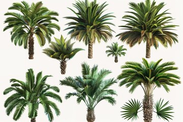 Obraz premium Ancient and sturdy isolated background with a set of sago palms. Generative Ai