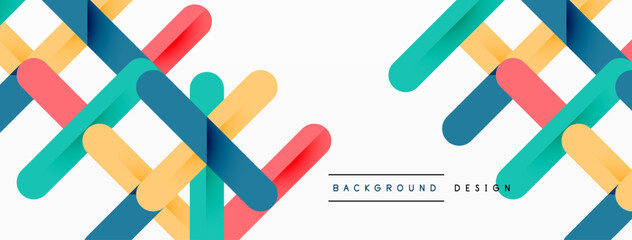 Colorful lines with shadows. Geometric background design. Vector Illustration For Wallpaper, Banner, Background, Card, Book Illustration, landing page