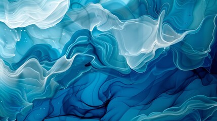 Abstract background with blue and turquoise waves,