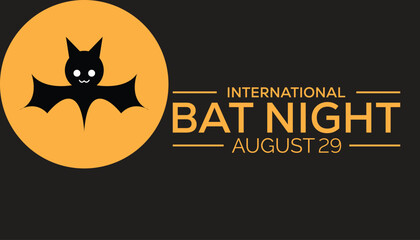 International Bat Night is observed every year on August.banner design template Vector illustration background design.