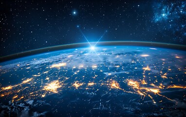 Obraz premium Graphical images of the world and network communications