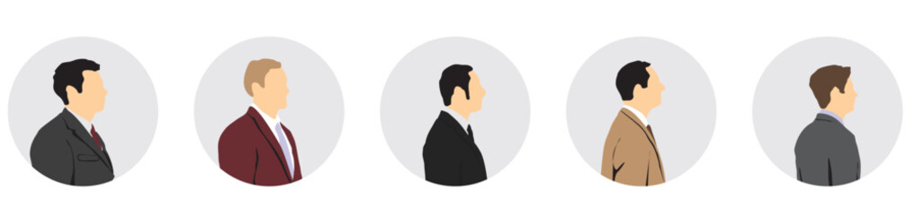businessman profile avatar set