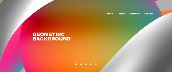 Bright multicolored geometric abstract shapes. Minimal trendy simplicity concept. Modern overlapping forms