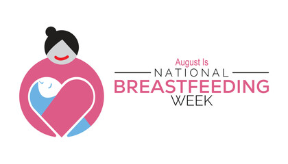National Breastfeeding Week is observed every year on August.banner design template Vector illustration background design.