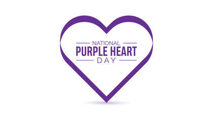 National Purple heart day is observed every year on August.banner design template Vector illustration background design.