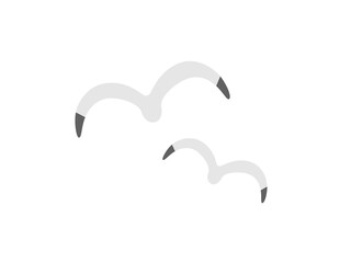 飛んでいる、カモメのアイコンのイラスト