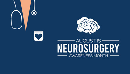 Neurosurgery awareness month is observed every year on August.banner design template Vector illustration background design.