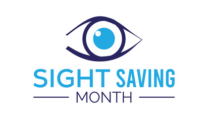 Sight Saving month is observed every year on August.banner design template Vector illustration background design.