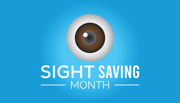 Sight Saving month is observed every year on August.banner design template Vector illustration background design.