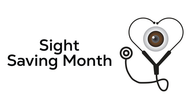 Sight Saving month is observed every year on August.banner design template Vector illustration background design.