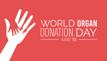 World Organ Donation Day is observed every year on August.banner design template Vector illustration background design.