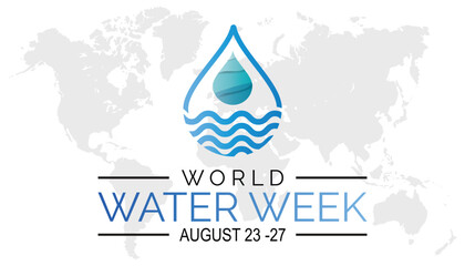 Obraz premium World Water Week is observed every year on August.banner design template Vector illustration background design.